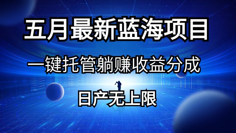 （10469期）五月刚出最新蓝海项目一键托管 躺赚收益分成 日产无上限-副业宝典