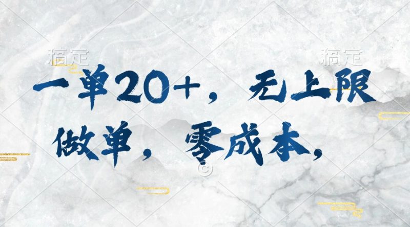 （10455期）一单20+，无上限做单，零成本，执行就有收入-副业宝典