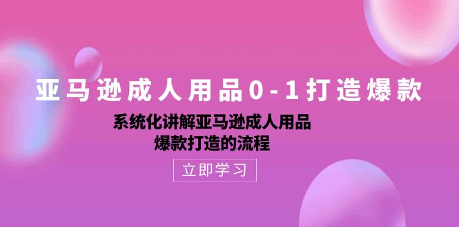 （10493期）亚马逊成人用品0-1打造爆款：系统化讲解亚马逊成人用品爆款打造的流程-副业宝典