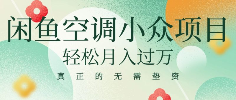 （10525期）闲鱼卖空调小众项目 轻松月入过万 真正的无需垫资金-副业宝典