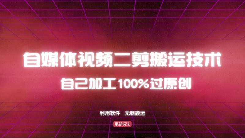 （12995期）详细教你自媒体视频二剪搬运技术，自己加工100%过原创，无脑搬运-副业宝典