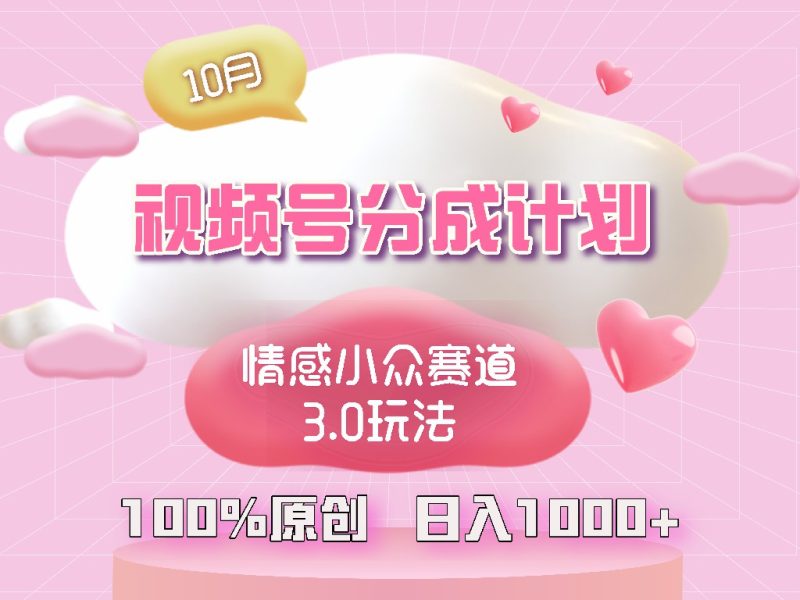 （12939期）视频号情感小众赛道3.0.纯原创视频，每天1小时，小白易上手-副业宝典