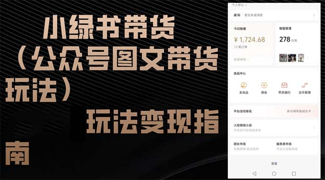 （12902期）小绿书带货（公众号图文带货玩法）玩法变现指南-副业宝典