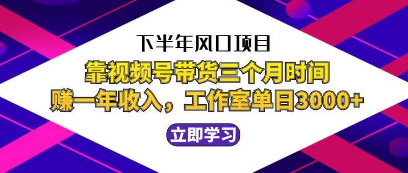 （12849期）下半年风口项目，靠视频号带货三个月时间赚一年收入，工作室实测单日3…-副业宝典