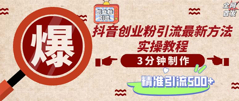 （12835期）轻松制作创业类视频。一天被动加精准创业粉500+（附素材）-副业宝典