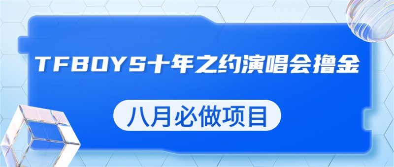 最新蓝海项目，靠最近非常火的TFBOYS十年之约演唱会流量掘金，八月必做的项目-副业宝典