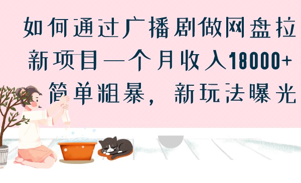 如何通过广播剧做网盘拉新项目一个月收入18000+，简单粗暴，新玩法曝光-副业宝典