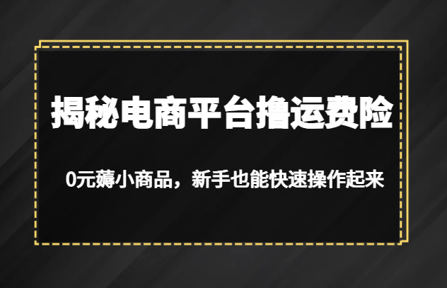 揭秘电商平台撸运费险，0元薅小商品，新手也能快速操作起来-副业宝典