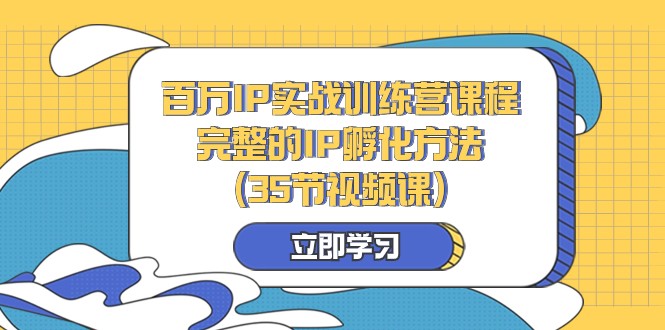 百万IP实战训练营课程，完整的IP孵化方法（35节视频课）-副业宝典