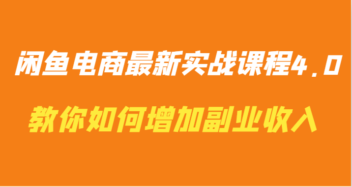 闲鱼电商最新实战课程4.0-教你如何快速增加副业收入-副业宝典