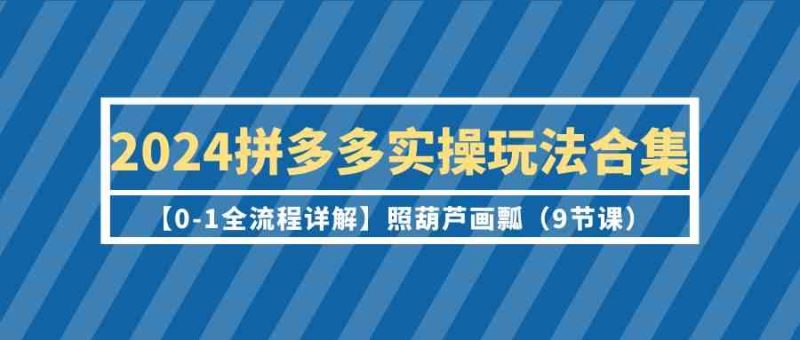 2024拼多多实操玩法合集【0-1全流程详解】照葫芦画瓢（9节课）-副业宝典