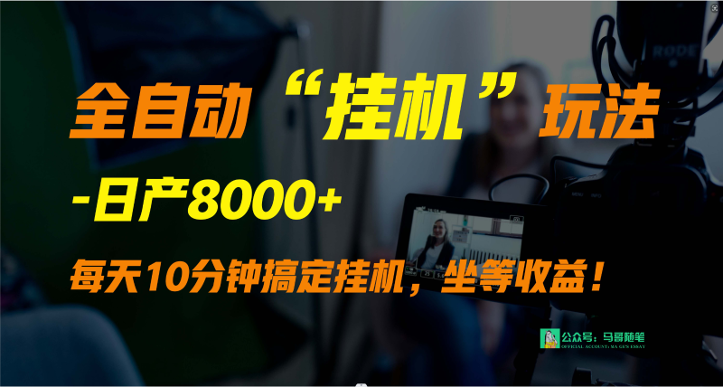 外面卖1980的全自动“挂机”玩法，实现睡后收入，日产8000+-副业宝典