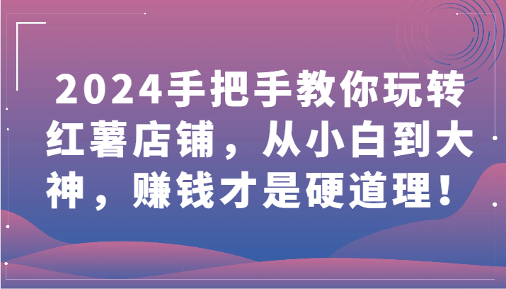 2024手把手教你玩转红薯店铺，从小白到大神，赚钱才是硬道理！-副业宝典