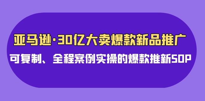 亚马逊30亿大卖爆款新品推广，可复制、全程案例实操的爆款推新SOP-副业宝典