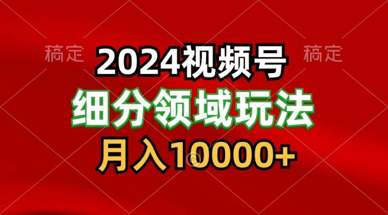 2024视频号分成计划细分领域玩法，每天5分钟，月入1W+-副业宝典