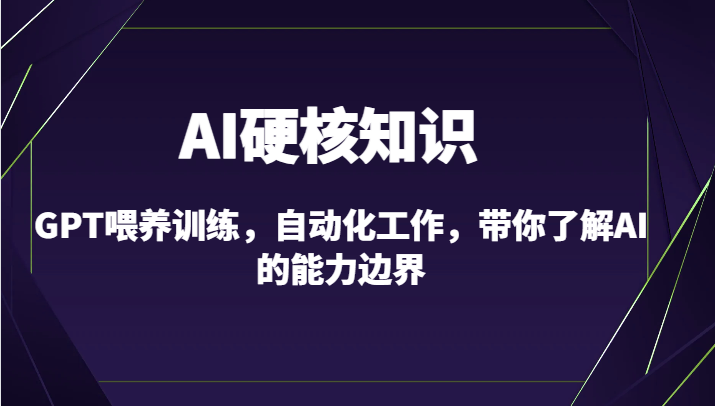 AI硬核知识-GPT喂养训练，自动化工作，带你了解AI的能力边界（10节课）-副业宝典