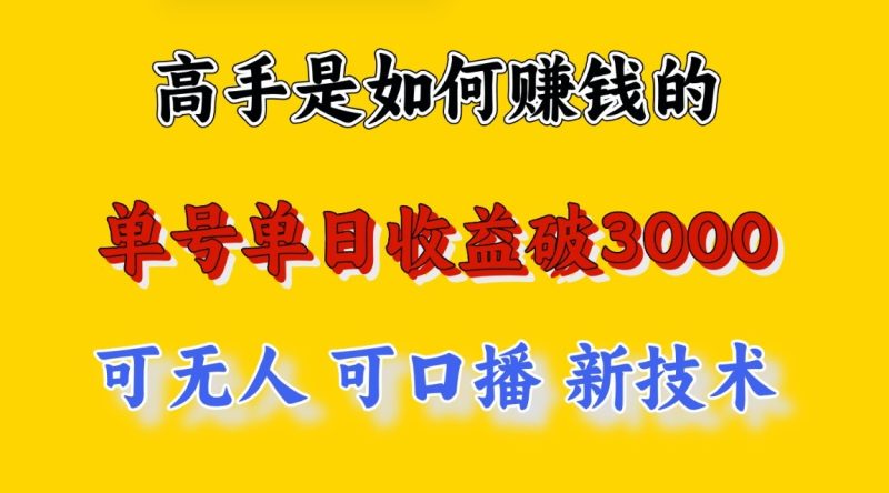 高手是如何赚钱的，一天收益至少3000+以上，小白当天就能够上手，这是穷人翻盘的一…-副业宝典
