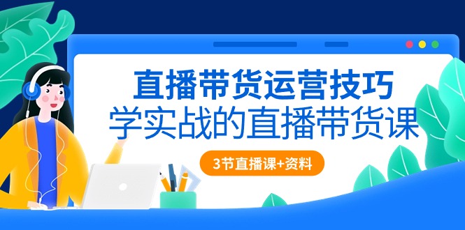 直播带货运营技巧，学实战的直播带货课（3节直播课+配套资料）-副业宝典