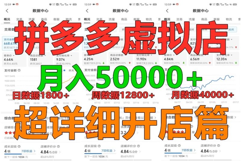 拼多多虚拟电商训练营月入40000+你也行，暴利稳定长久，副业首选-副业宝典