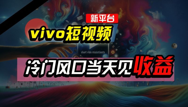 全新平台vivo短视频，新风口AI混剪无脑搬运，冷门风口当天见收益，7天撸了2300+了-副业宝典