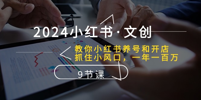 2024小红书文创：教你小红书养号和开店、抓住小风口 一年一百万 (9节课)-副业宝典