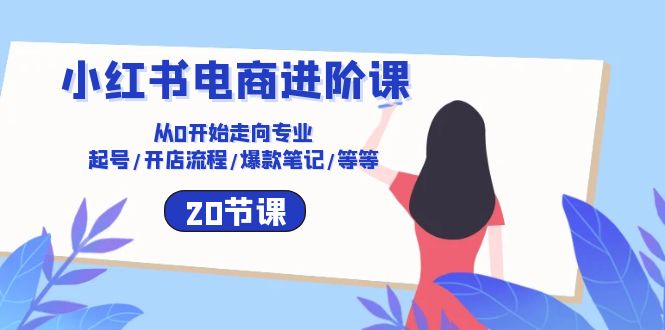 小红书电商进阶课：从0开始走向专业 起号/开店流程/爆款笔记/等等（20节）-副业宝典