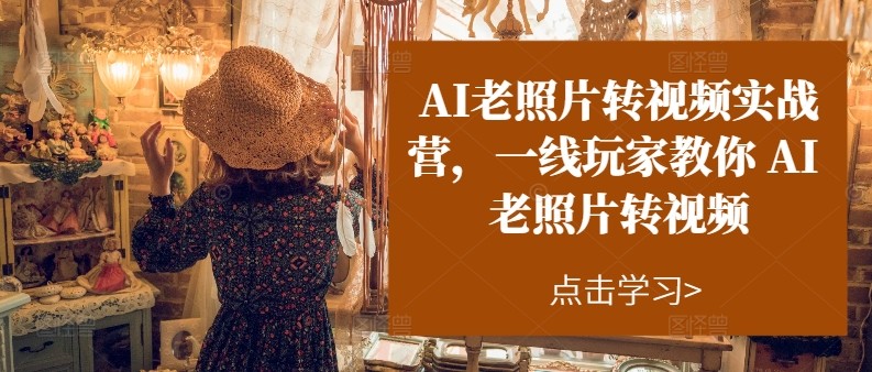 AI老照片转视频实操训练营，一线玩家教你AI老照片转视频-副业宝典