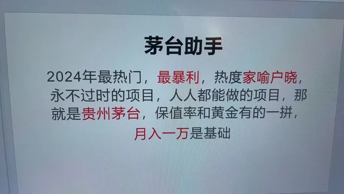 魔法贵州茅台代理，抛开传统玩法，使用科技命中率极高，单瓶利润1000+-副业宝典