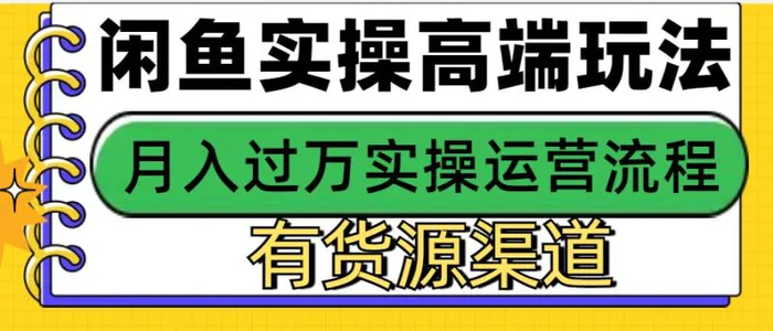 闲鱼无货源电商，操作简单，月入3W+-副业宝典