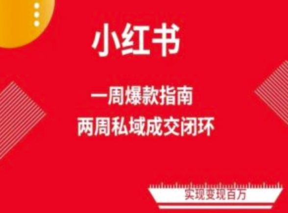 爆款小红书免费流量体系课程(两周变现)，小红书电商教程-副业宝典