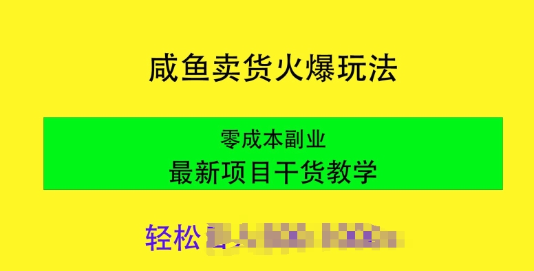 闲鱼卖货火爆玩法，靠售卖电子产品，零成本副业项目最新干货教学-副业宝典