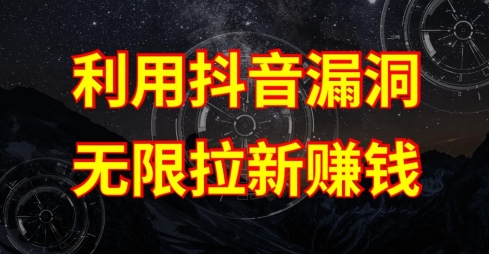 利用抖音链接漏洞，无限拉新赚钱【漏洞原理+操作流程】【揭秘】-副业宝典