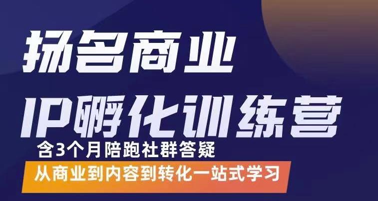 杨名商业IP孵化训练营，从商业到内容到转化一站式学 价值5980元-副业宝典