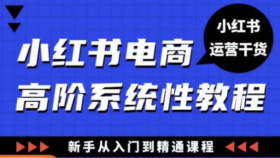 小红书电商高阶系统教程，新手从入门到精通系统课-副业宝典
