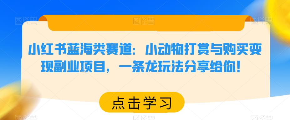 小红书蓝海类赛道：小动物打赏与购买变现副业项目，一条龙玩法分享给你！-副业宝典