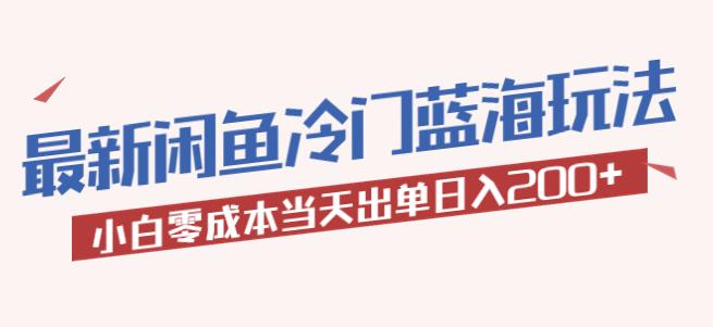 2023最新闲鱼冷门蓝海玩法，小白零成本当天出单日入200+【揭秘】-副业宝典