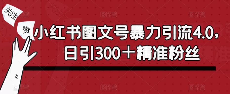 小红书图文号暴力引流4.0，日引300＋精准粉丝【揭秘】-副业宝典