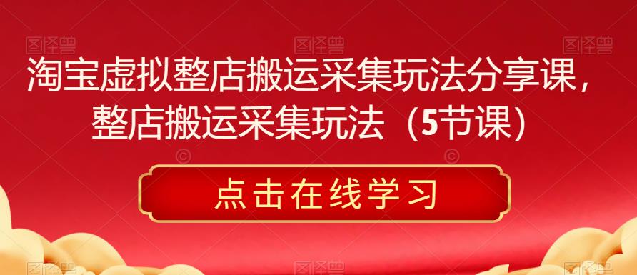 淘宝虚拟整店搬运采集玩法分享课，整店搬运采集玩法（5节课）-副业宝典