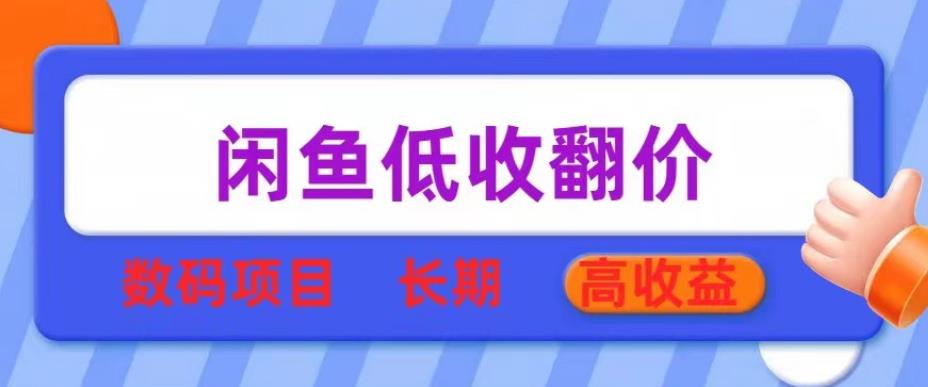 闲鱼低收翻价数码暴利项目，长期高收益【揭秘】-副业宝典