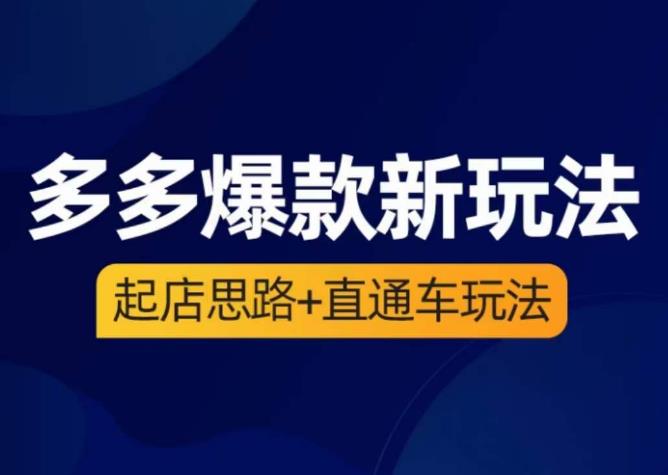 海神·多多爆款新玩法，​起店思路+直通车玩法（3节精华课）-副业宝典