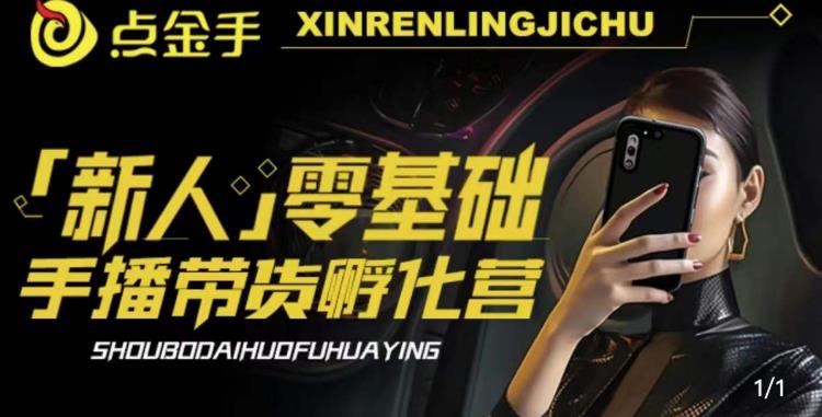 2023点金手·新人零基础手播带货孵化营：账号运营篇+主播话术篇+数据流量篇等-副业宝典