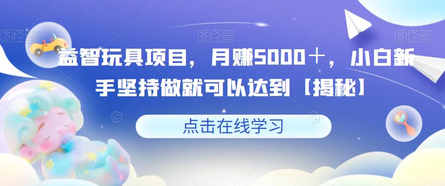 益智玩具项目，月赚5000＋，小白新手坚持做就可以达到【揭秘】-副业宝典
