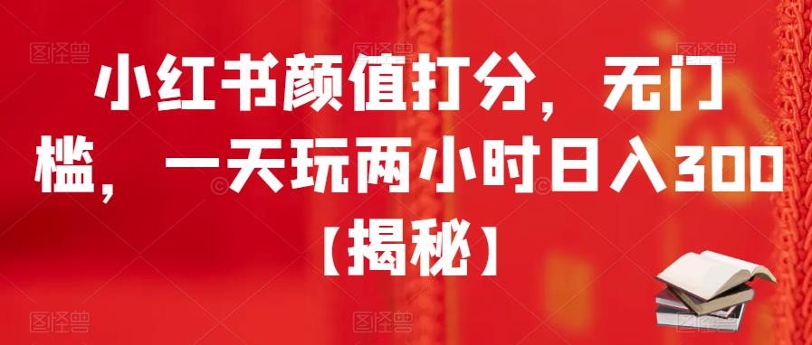 小红书颜值打分，无门槛，一天玩两小时日入300+【揭秘】-副业宝典