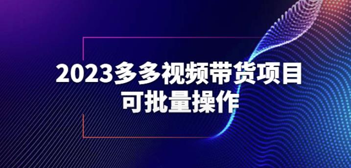 2023多多视频带货项目，可批量操作【保姆级教学】【揭秘】-副业宝典