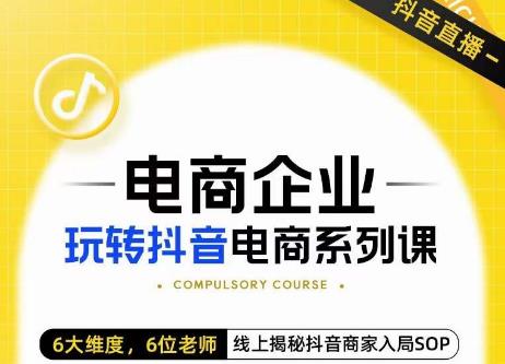 玺承·电商企业玩转抖音电商系列课，6大维度，6位老师，线上揭秘抖音商家入局SOP-副业宝典