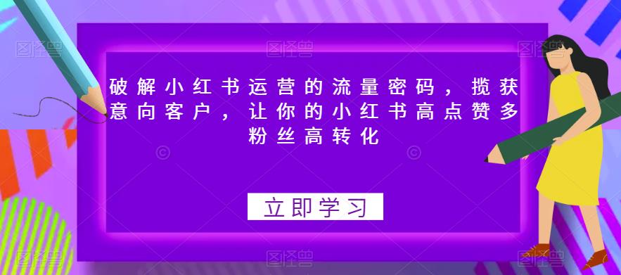 破解小红书运营的流量密码，揽获意向客户，让你的小红书高点赞多粉丝高转化-副业宝典