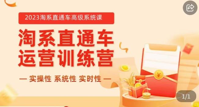 冠东·2023淘系直通车高级系统课，​实操性，系统性，实时性，直通车完整体系教学-副业宝典