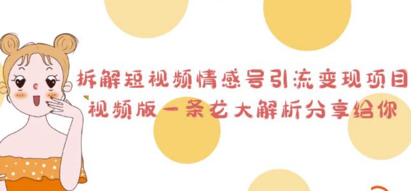 拆解短视频情感号引流变现项目，视频版一条龙大解析分享给你-副业宝典