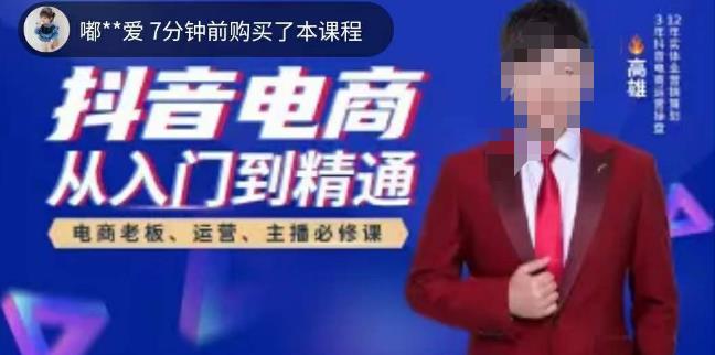 高雄哥·抖音电商从入门到精通，​从账号、流量、人货场、主播、店铺五个方面全面解析抖音电商核心逻辑-副业宝典