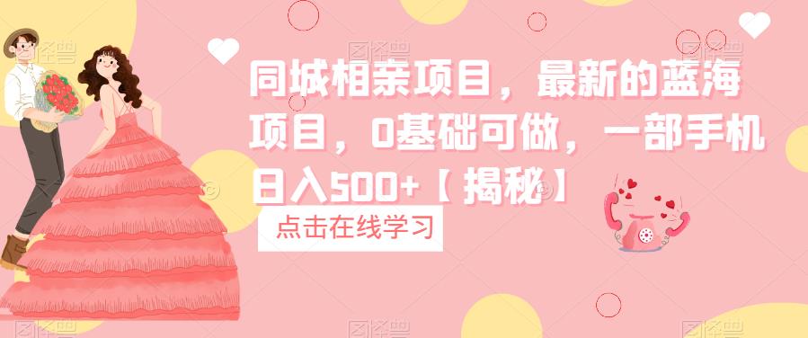 同城相亲项目，最新的蓝海项目，0基础可做，一部手机日入500+【揭秘】-副业宝典
